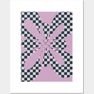 Abstract Checkerboard - Purple Posters and Art
